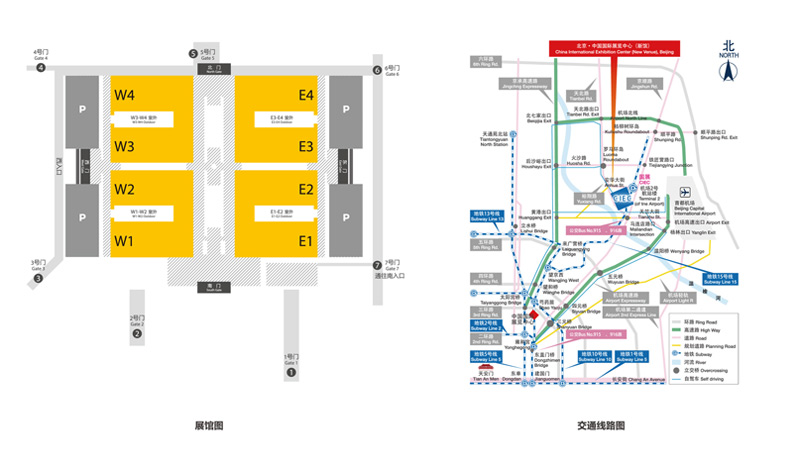 游乐设施展馆位置与交通示意图